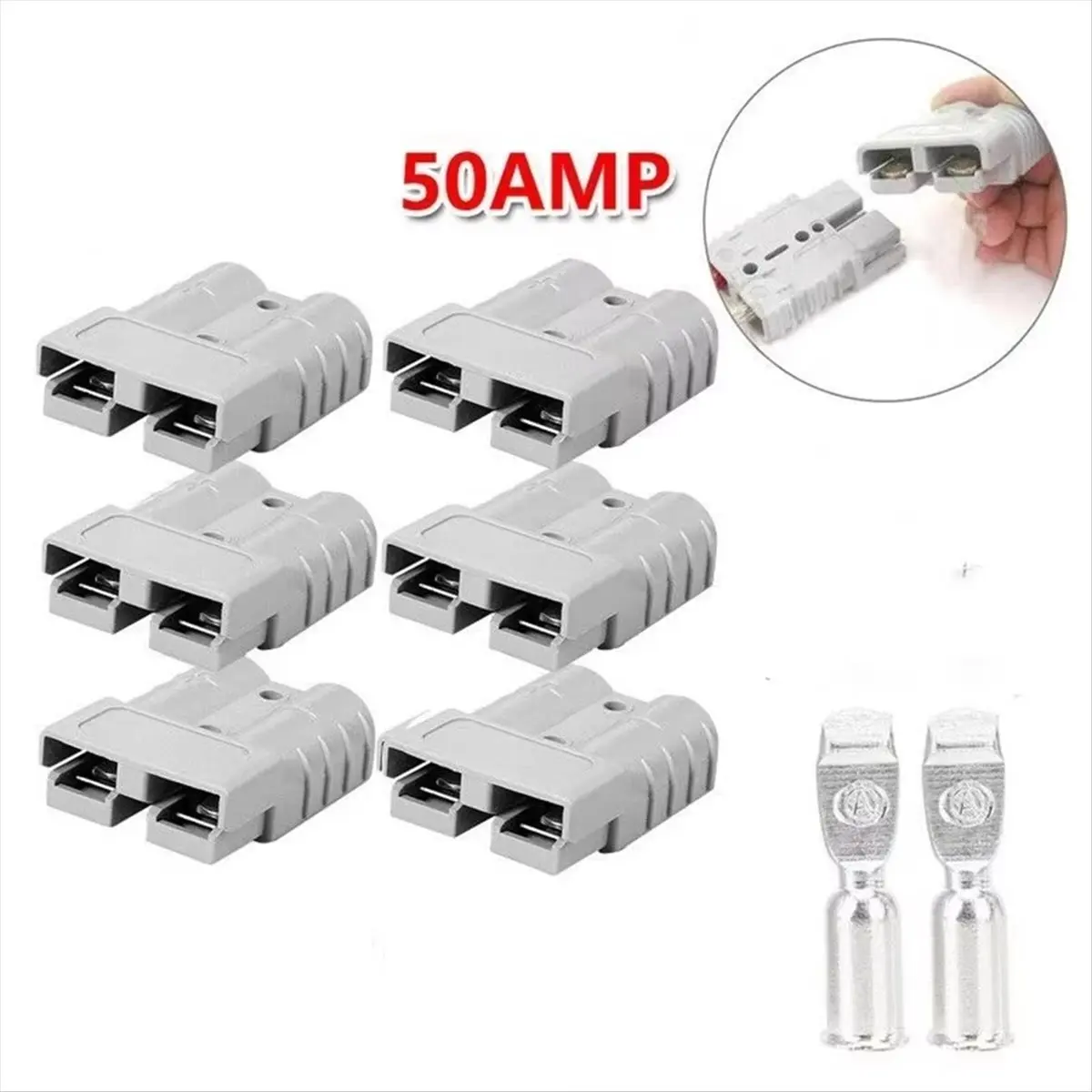 A79G 50A 600V Battery Connector for Cable Terminal Caravan Motorcycle Battery Charging Adapter Power Connector 6pcs