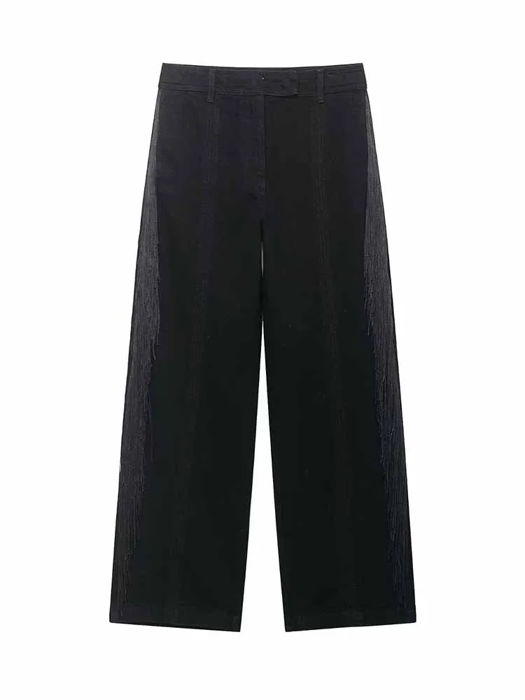 

HH New Woman Early Spring Trend Fashion Slim Fit Zipper Tassel Decoration Trousers Female Casual Comfortable Commuting Trousers