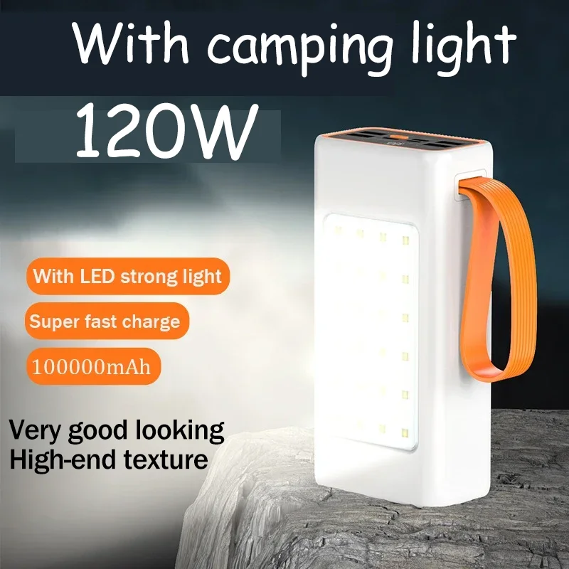 

2023 New Power Bank 100000mAh PD High Capacity 120W Fast Charger Power Bank for IPhone Laptop Battery LED Flashlight Camping