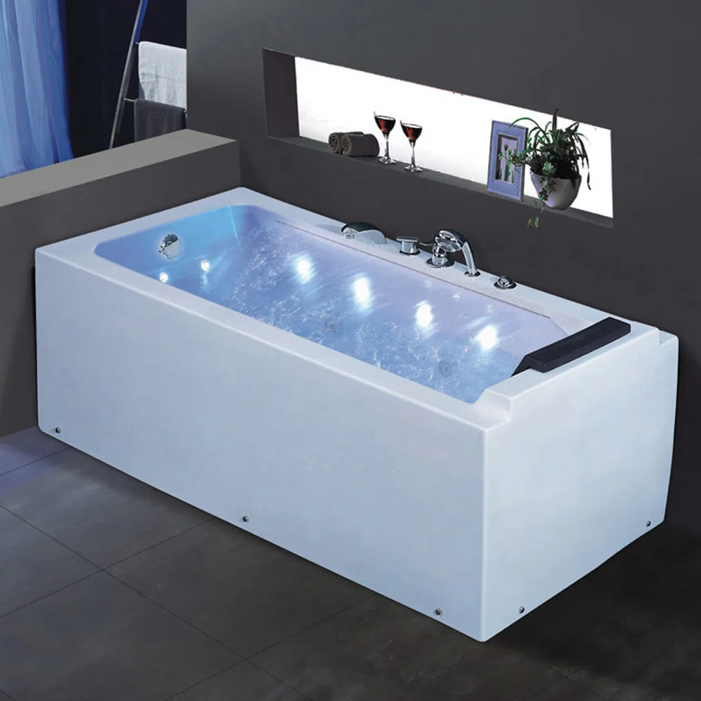 

BALISI Bathroom Waterfall Bath Spa Socking Freestanding Bathtub For Adults Whirlpool Bathtub