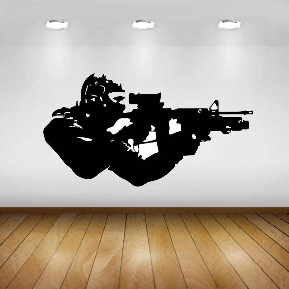 Decalque de vinil cortado de vários tamanhos, adesivo de soldado da marinha do exército, decorações automotivas à prova d'água na janela traseira do para-choque