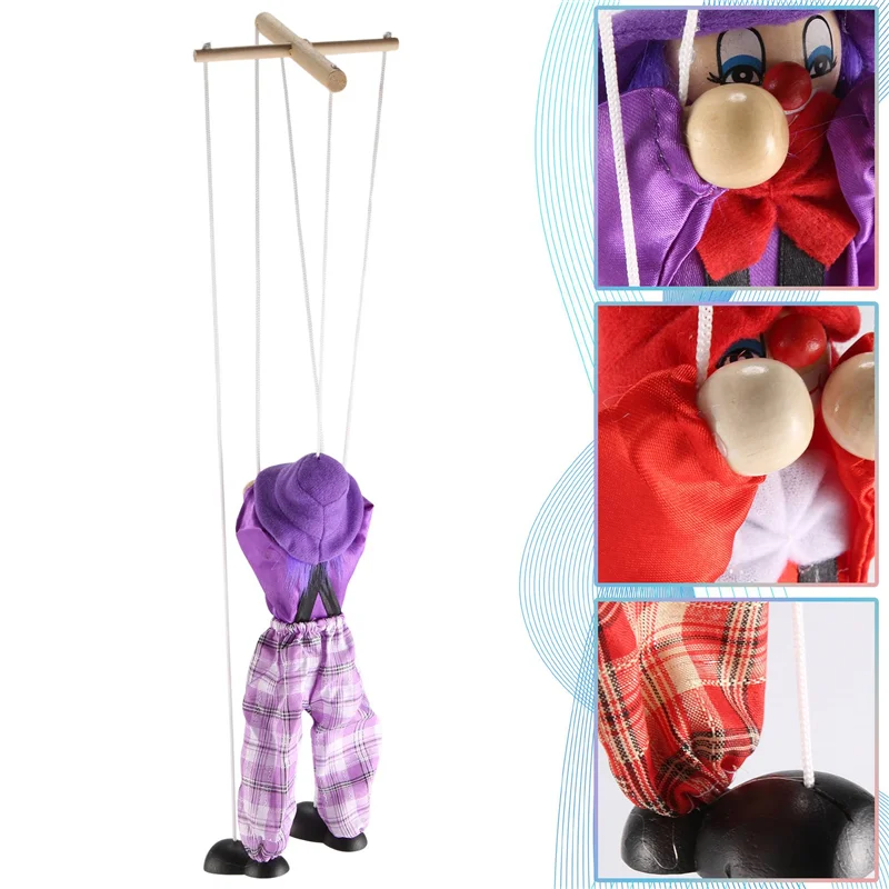 

4 Packs Clown Marionette Creative Pull String Puppet Kid For Parent Child Interactive Kids Best Gift