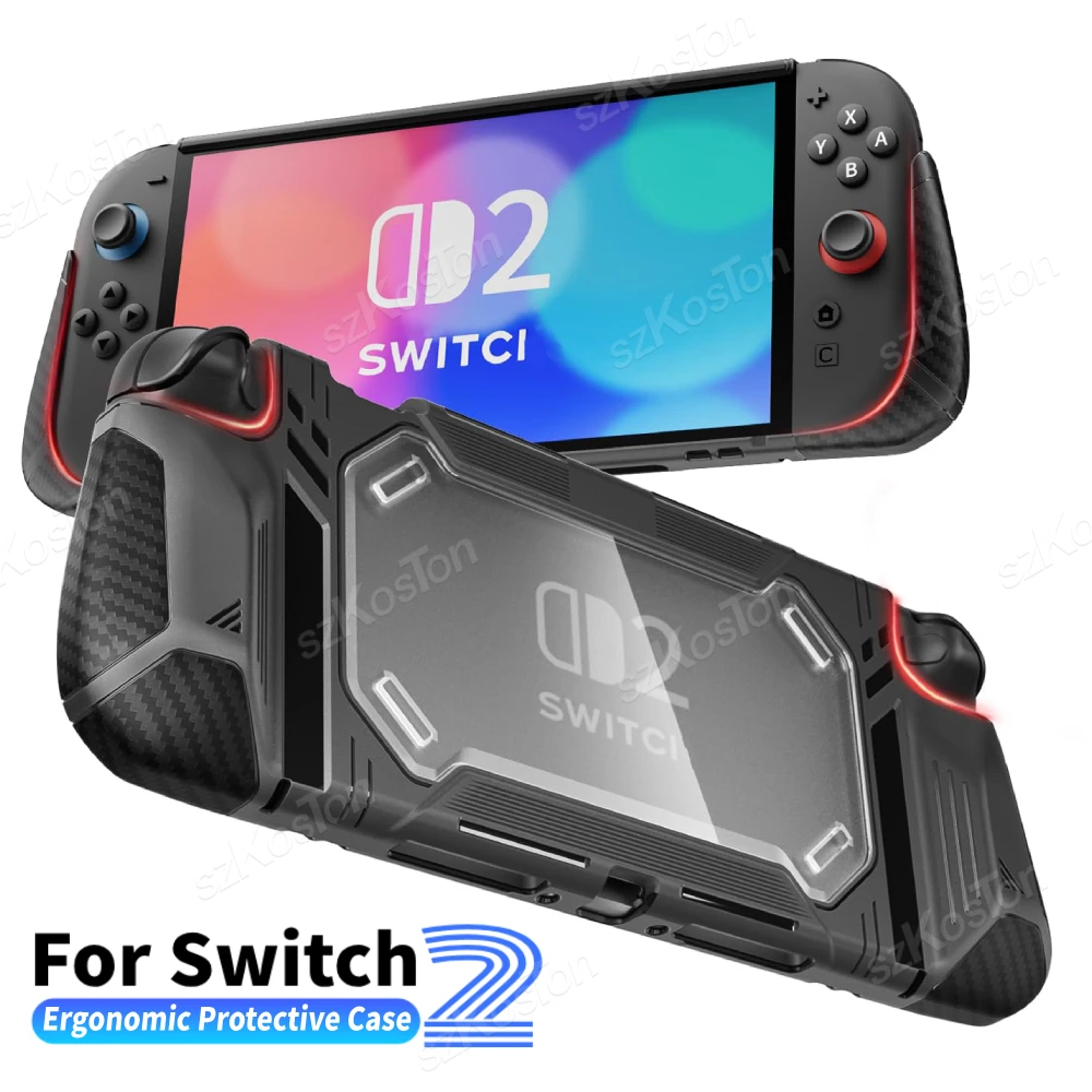 For Switch 2 Games Console Protective Case Ergonomic TPU Grip Cover Shockproof Shell for Switch 2 Gaming Accessories
