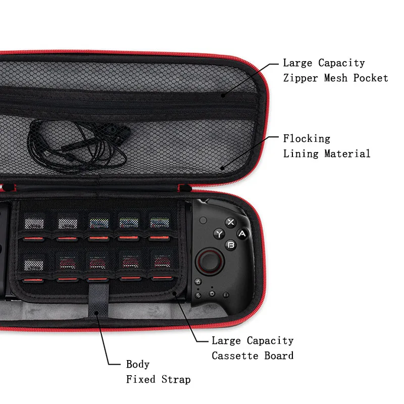 Carrying Case Storage Bag for Nintendo Switch Hori Split Pad Pro Controller Hard Handle Pouch Shell Cover Game Card Slot
