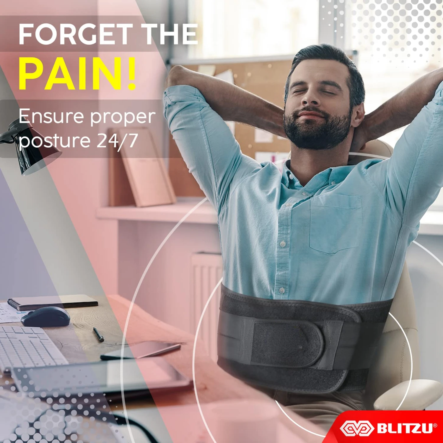 

Enhanced Ultimate Comfort and Stability Adjustable Lumbar Support Belt for Men and Women - Size M, Breathable and Comfortable De