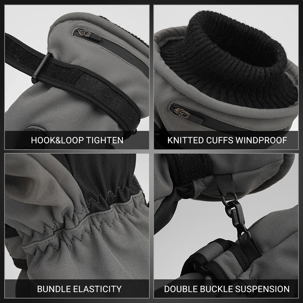 Luvas de aquecimento inteligentes touchscreen luvas elétricas dedo cheio dos homens compatível motocicleta snowboard equitação elétrica luvas térmicas