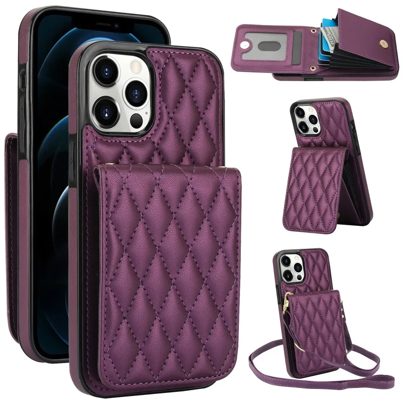 

Crossbody Wallet with Card Holder Phone Case for IPhone 13 12 Mini 15 14 11 Pro Max XS X XR 7 8 Plus PU Leather Protective Cover