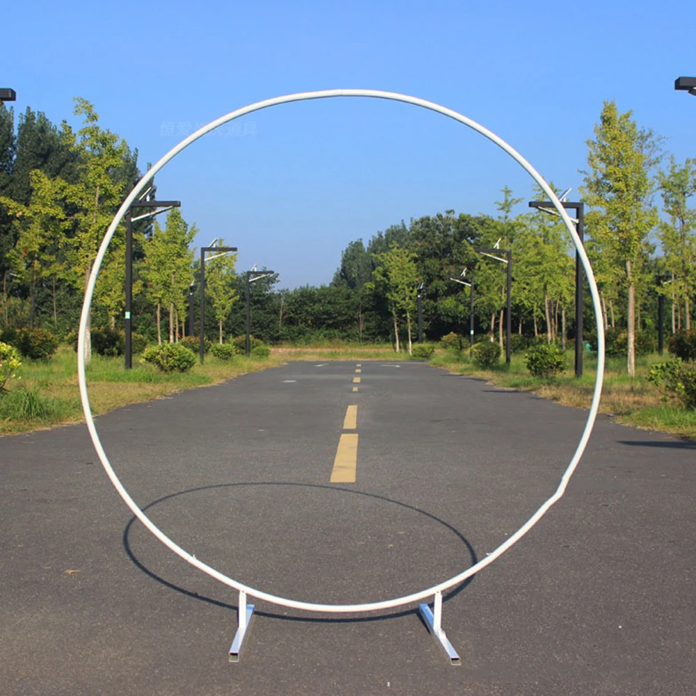 6.6FT Metal Round Backdrop Stand, Ceremony Metal Balloon Arch Stand Indoor Outdoor for Birthday Wedding Decoration