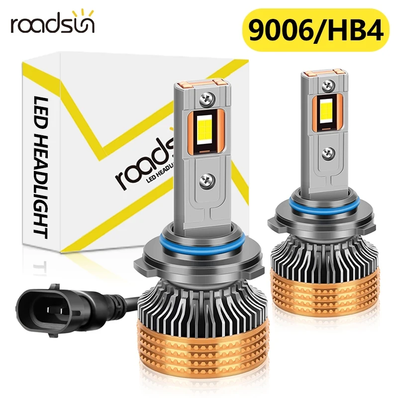 9006 HB4 Led Fog Lights Headlamp 4-Copper Tube Car Headlight Bulb 12/24V 6500K White CSP Chips Turbo Fan Cooling No Error Canbus