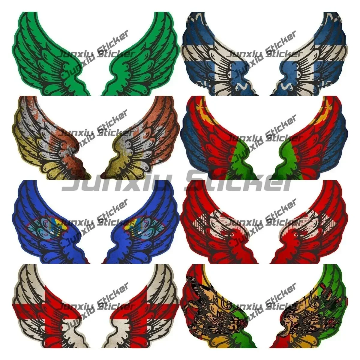 

A Pair Flying Wings Sticker Creative Country Wings Biker Motorbike Decal Stickers for Car Helmet Motorcycle Stickers Tape Custom