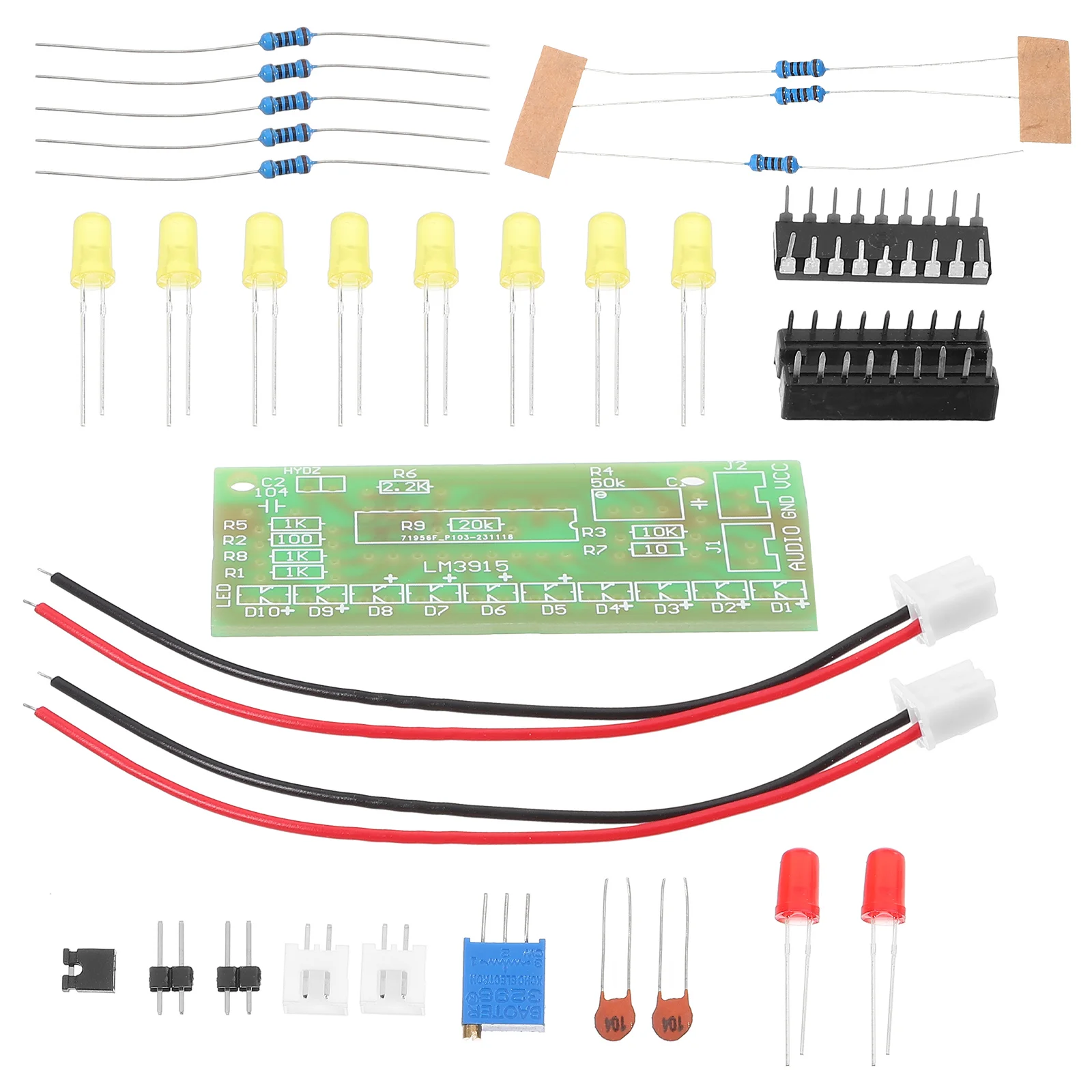 Kit Indicador de Nível para DIY, Ensino Eletrônico Suprimentos, Peças do Projeto Set, Áudio Acessórios De Solda, Prática de Projetos