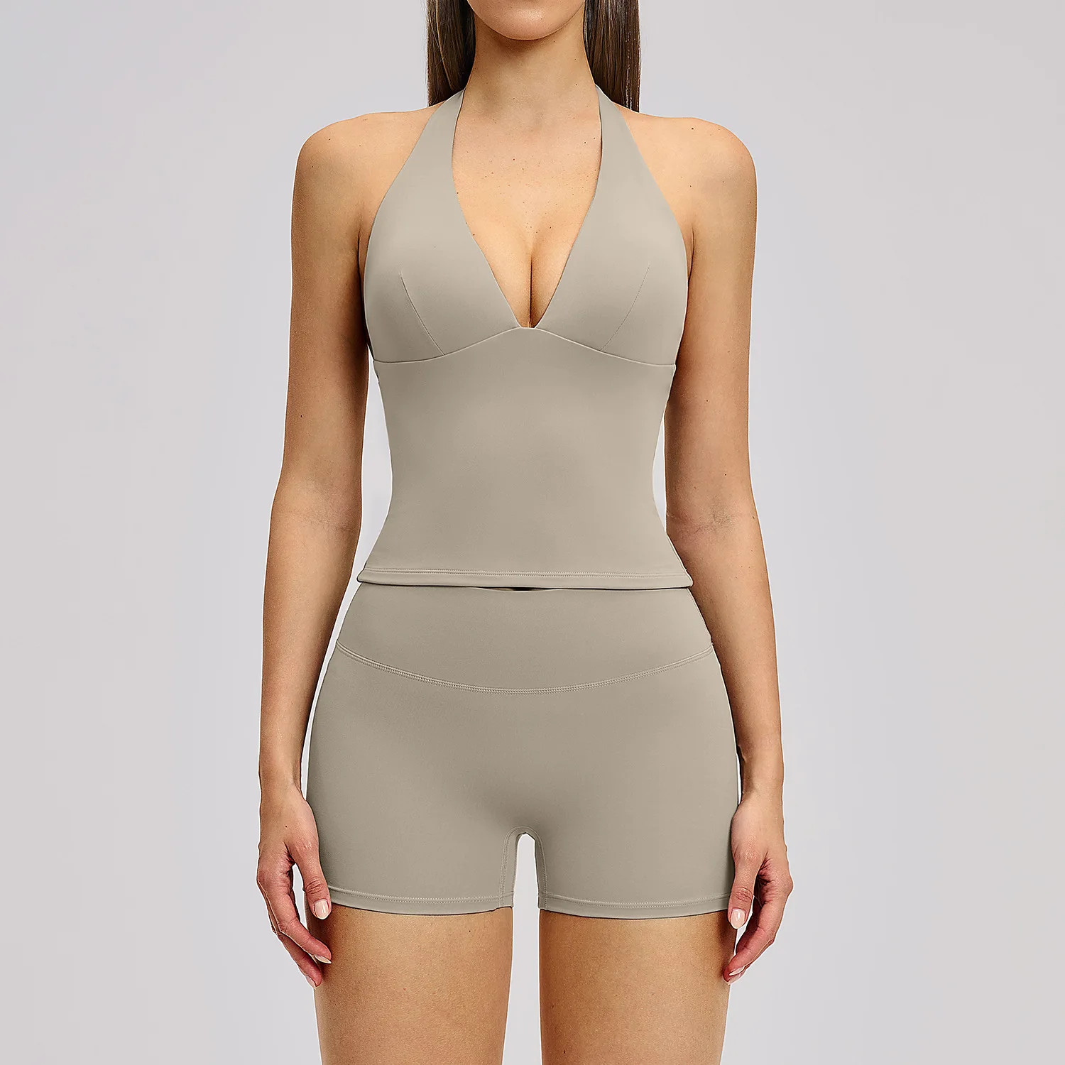 Yoga Suit for Women Tracksuit 2 Pieces Fitness Gym Clothes Halter Sports Bra Matching Shorts Shorts Workout Sets Gym Set Outfit