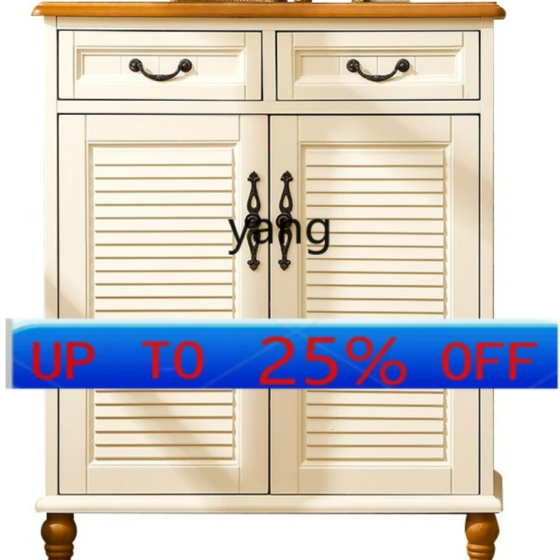 LTT solid wood baking paint pastoral entrance cabinet American rural dust European style