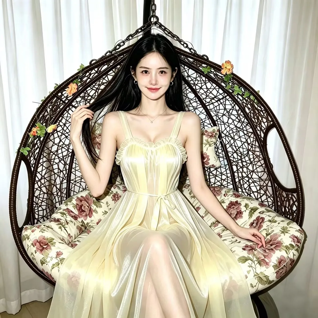 

Plus Size Transparent skirt Sexy Mesh See Through Hollow Dress Private Party Costume Lingerie Long Dress Ice Silk Nightdress