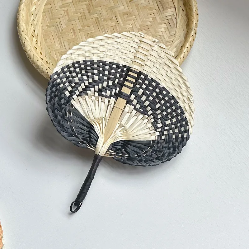 Hand-Woven Office Decor Natural Creative Bamboo Handwoven Fan Traditional Woven Fan For Home
