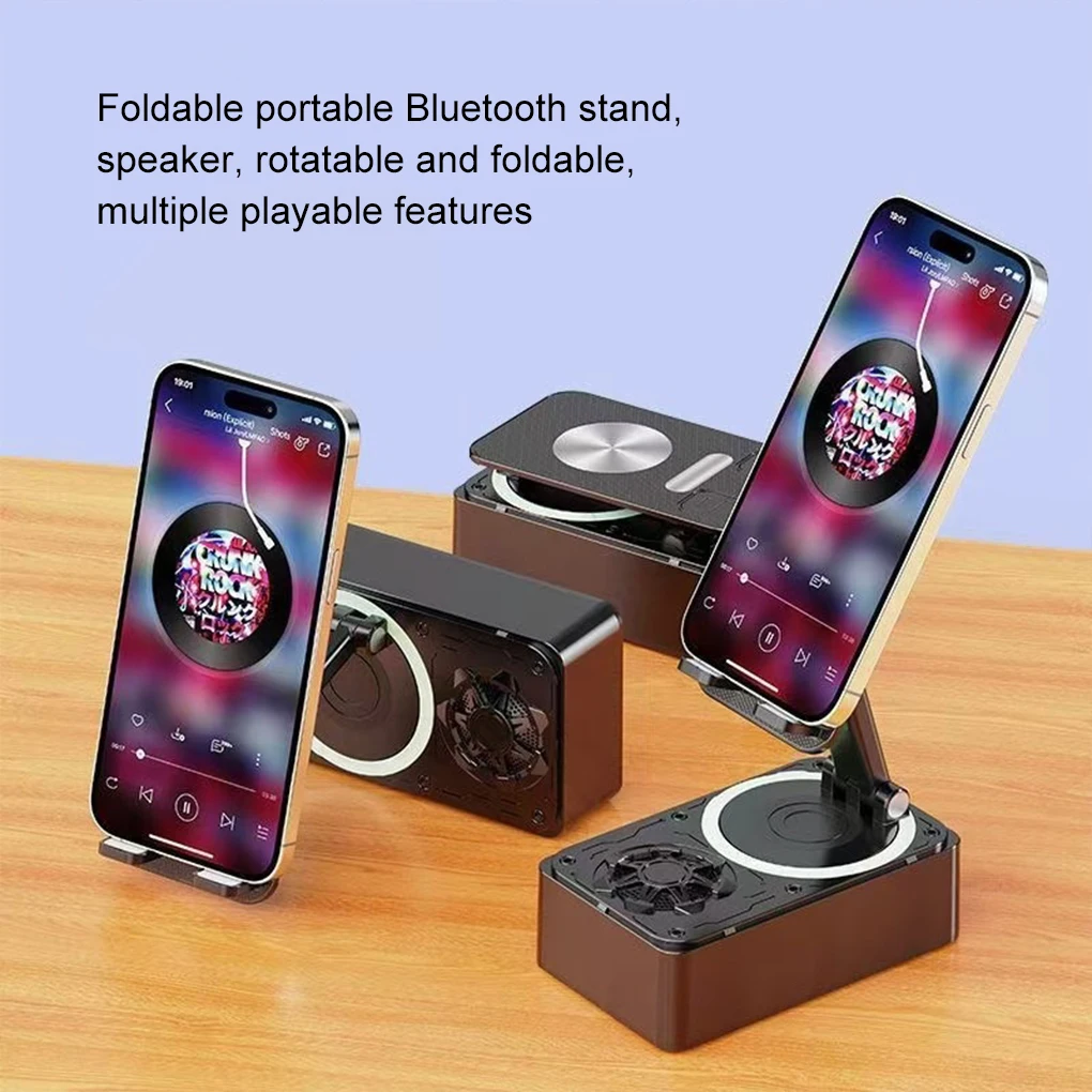 سمّاعات بلوتوث مكبر صوت لاسلكي قوة الهاتف 360 °   حامل هاتف قابل للطي دوار لميكروفون حي لاجتماعات فيديو الكاريوكي