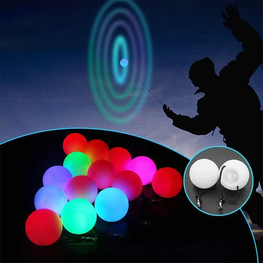 カラフルな LED POI ボール防水創造性 RGB 光るハンド小道具伸縮性ポータブル発光ベリーダンス投球