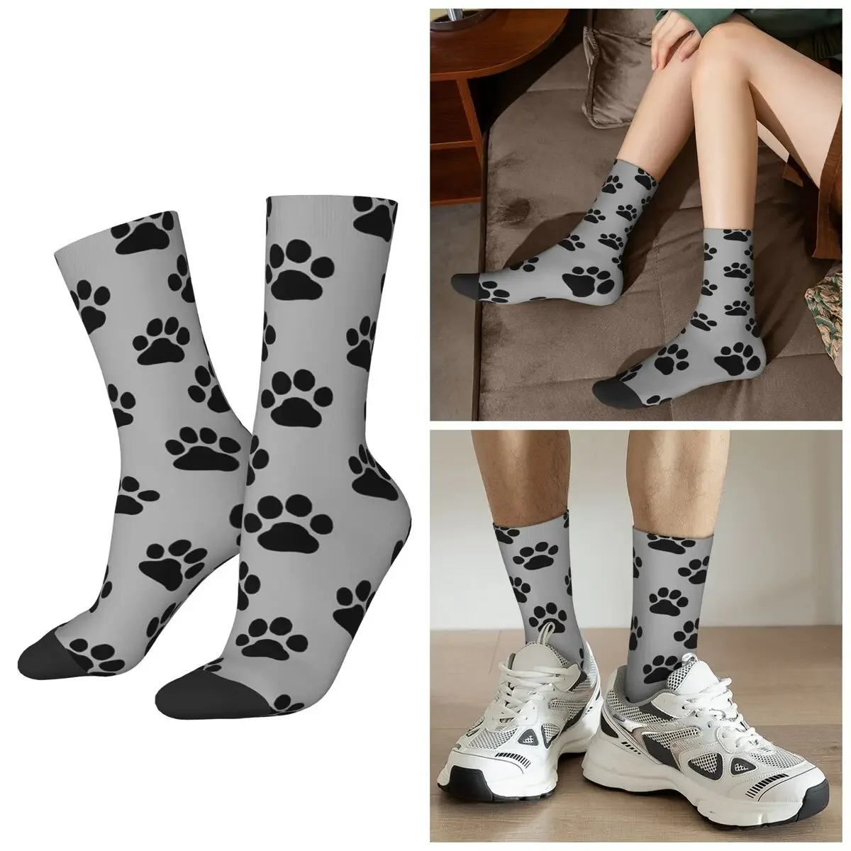 

All Seasons Dog Or Cat Paw Print(s) Socks Harajuku Crew Socks Fashion Stockings for Men Women Valentine's Day Gifts