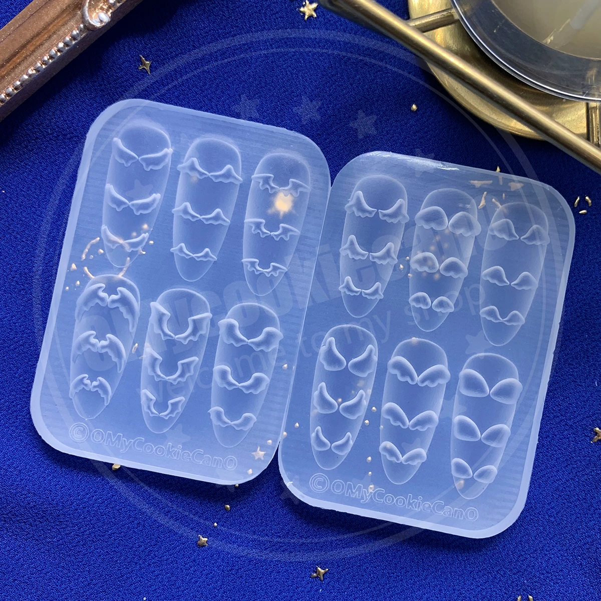 Cute Super Multi-style 3D Nail Art Molds - Bow Knot, Hamburger Food, Animals, Angel and Devil Wings, All Transparent Silic