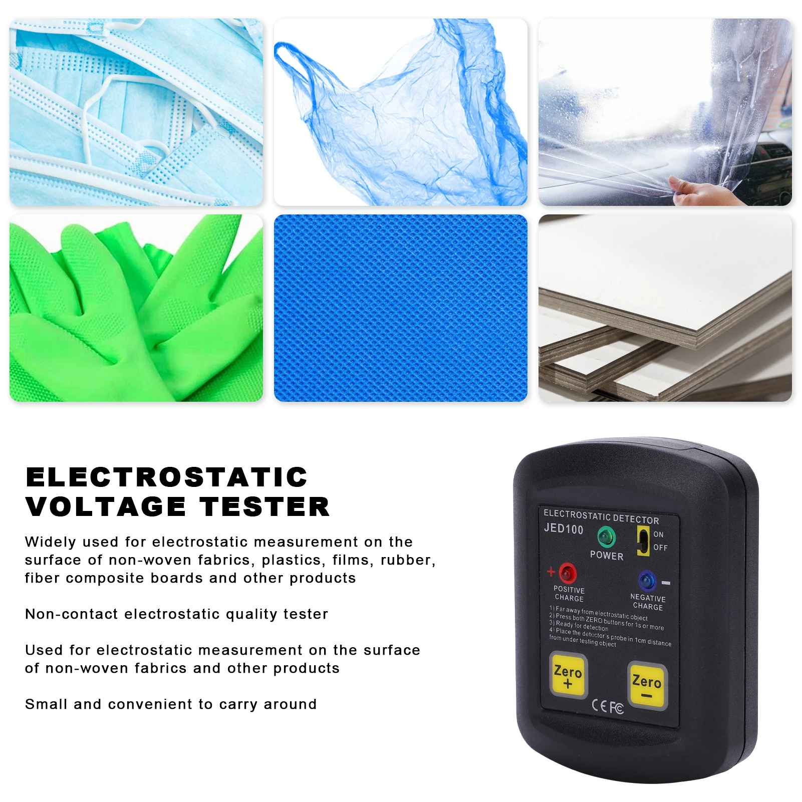 Digital Electrostatic Field Meter Electrostatic Voltage Tester Non‑Woven Fabric Static Electricity Field Meter JED100
