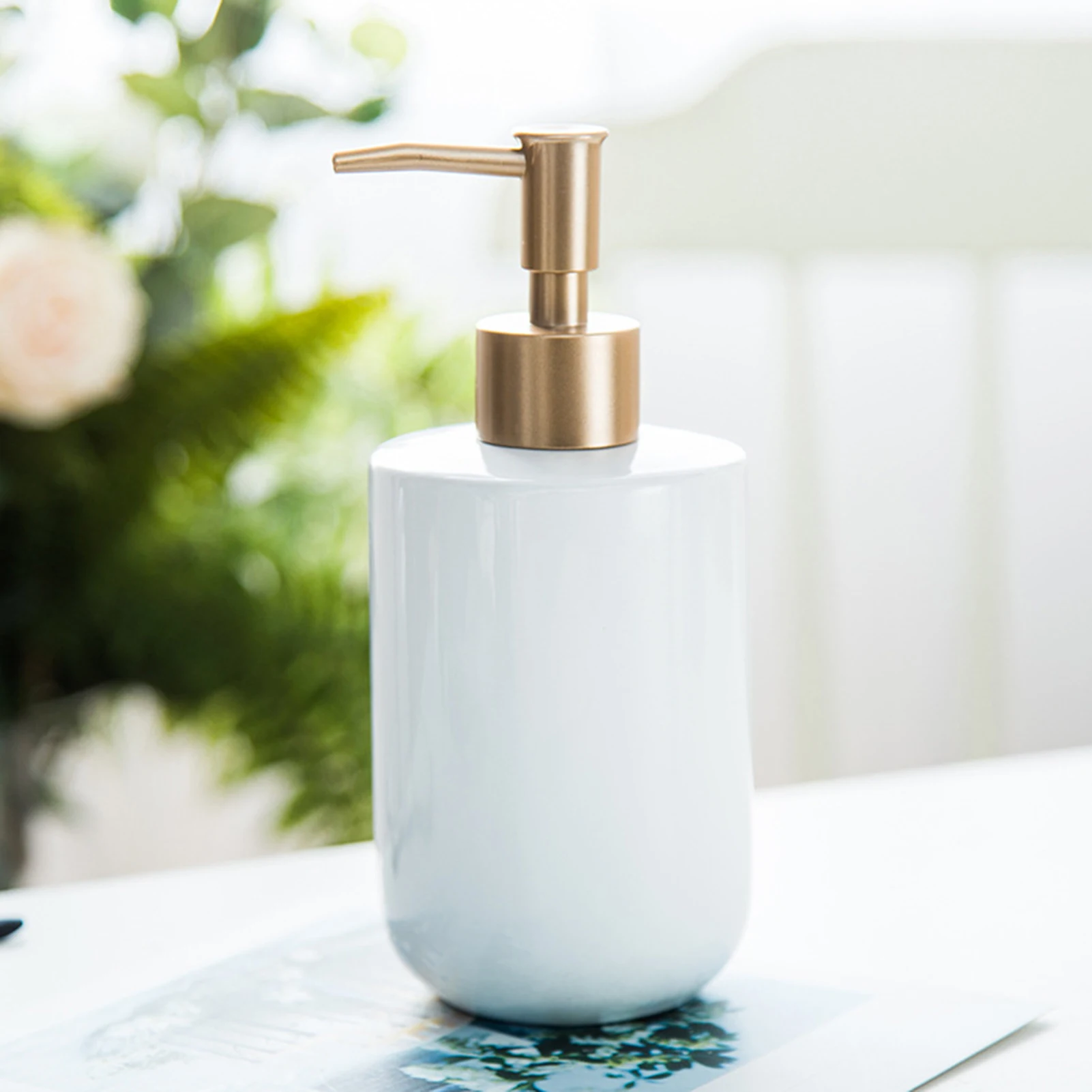 5 قطع كونترتوب الحمام مجموعة كوب فرشاة الأسنان السيراميك الفاخر مع غطاء صحن الصابون الغرور المنظم لفندق المنزل #4