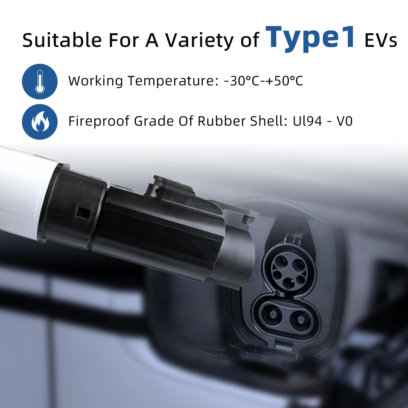 محول شاحن سيارات كهربائية IEC62196 τύπος 2 إلى τύπος 1 32A 250V 7كيلو سريع SAE J1772 #4