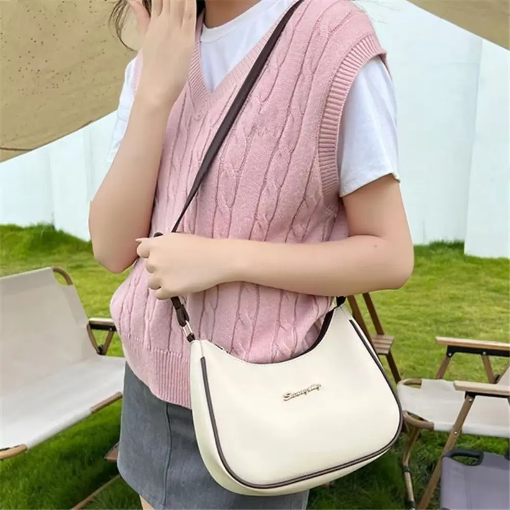 

Korean Stylish Crossbody Bags Chic PU Leather Underarm Bag Casual Leisure Ladies Handbags for Female