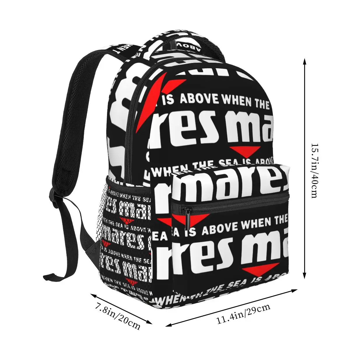 Sac à dos unisexe avec logo Mares, sac à dos décontracté pour étudiants, sac d'ordinateur de voyage de loisirs