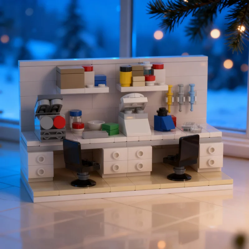 223pcs MOC Molecular Biology Laboratory Educational Dacta Learning Model Building Blocks Toy Architecture Christmas Gifts