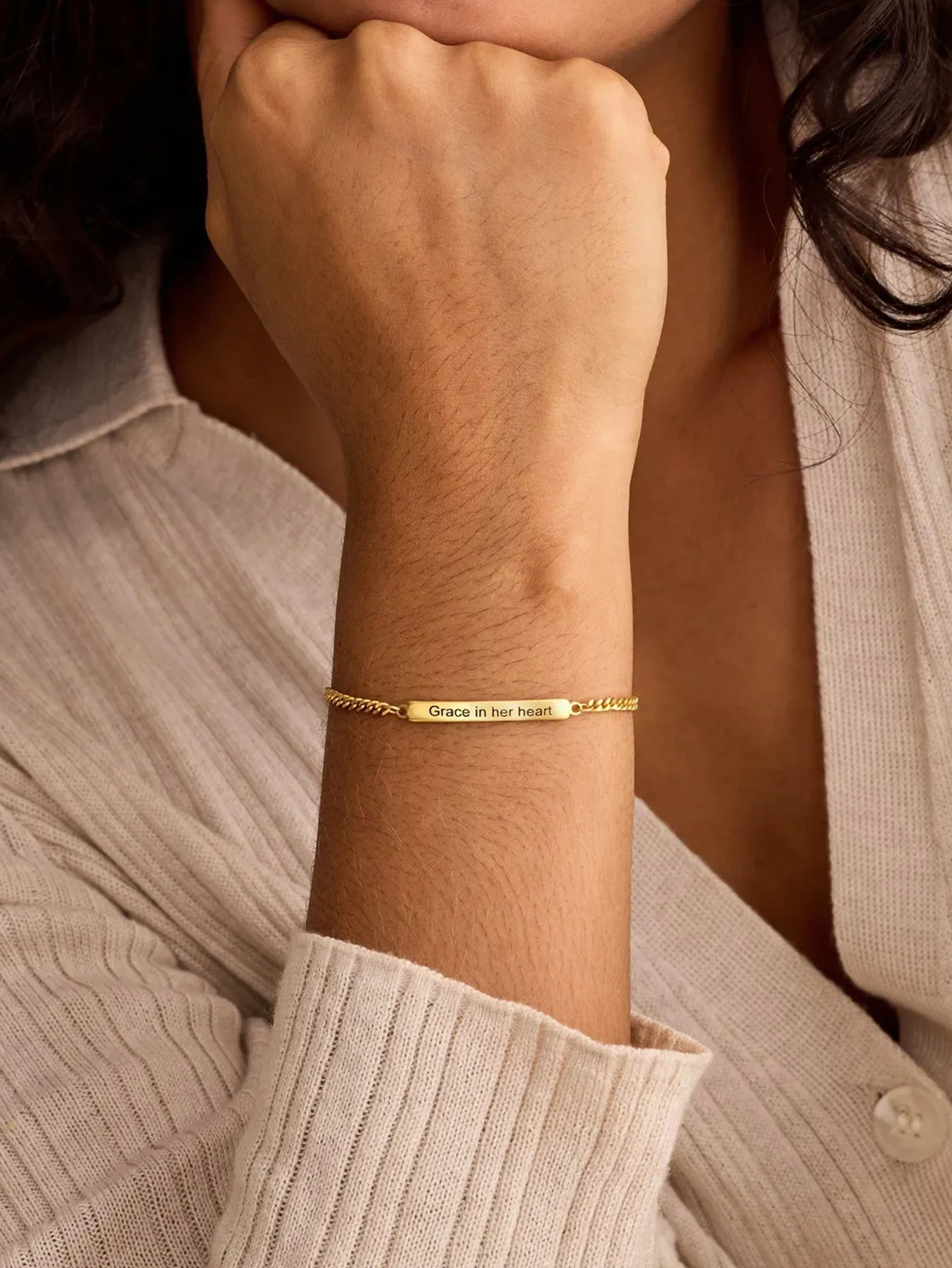 Personalized Engraved Bracelet, Simple Design