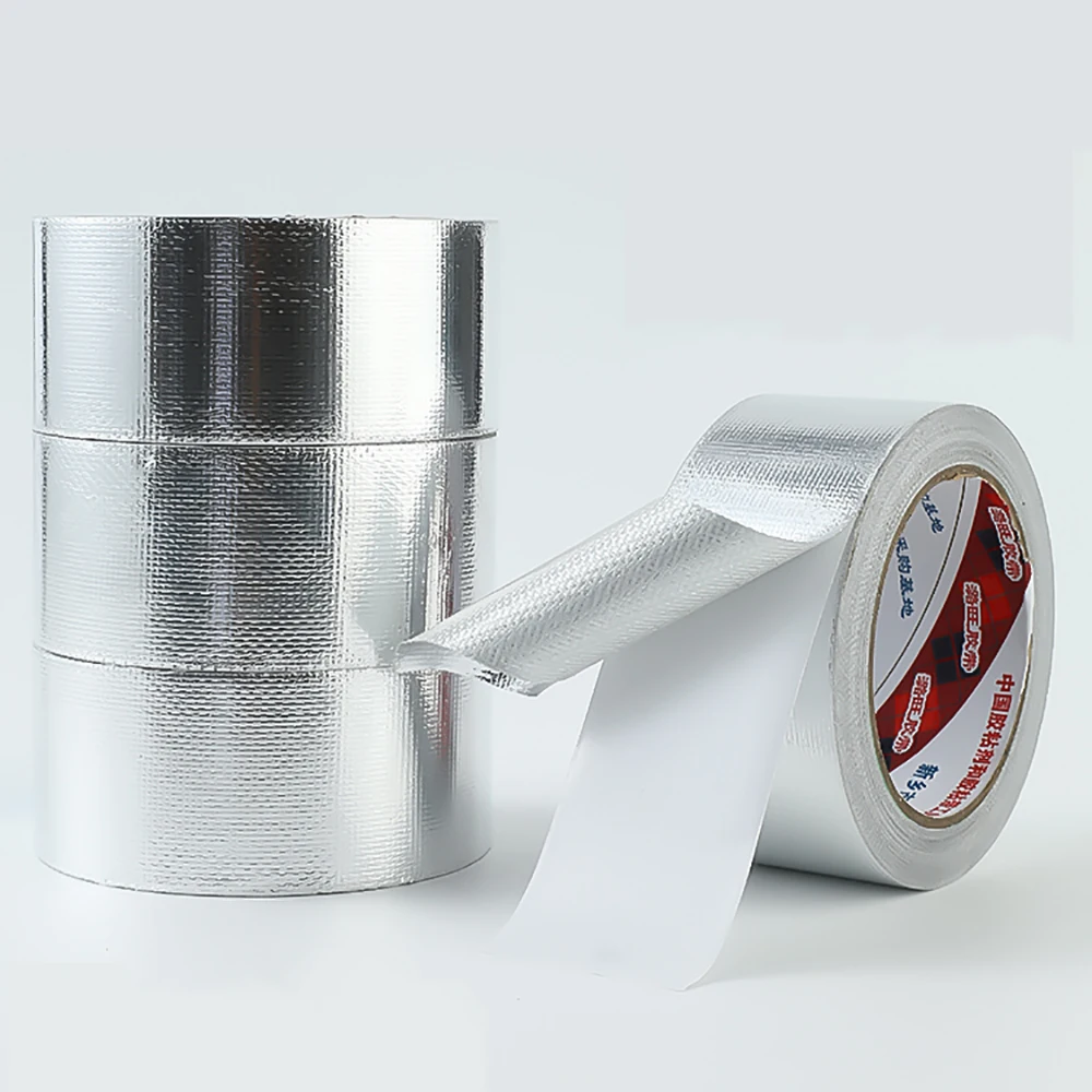 Aluminum Foil Tape Selfadhesive Fiberglass Aluminum Foil Paper Insulation Cloth Adhesive-Backed High Temperature Resistant Cloth