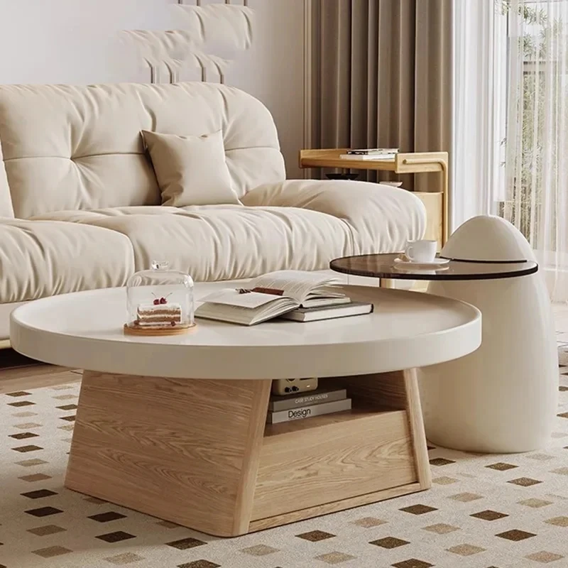 

Modern Luxury Coffee Tables Minimalist Design Round Storage Coffee Tables Nordic Wood Mesa De Centro De Sala Home Furniture