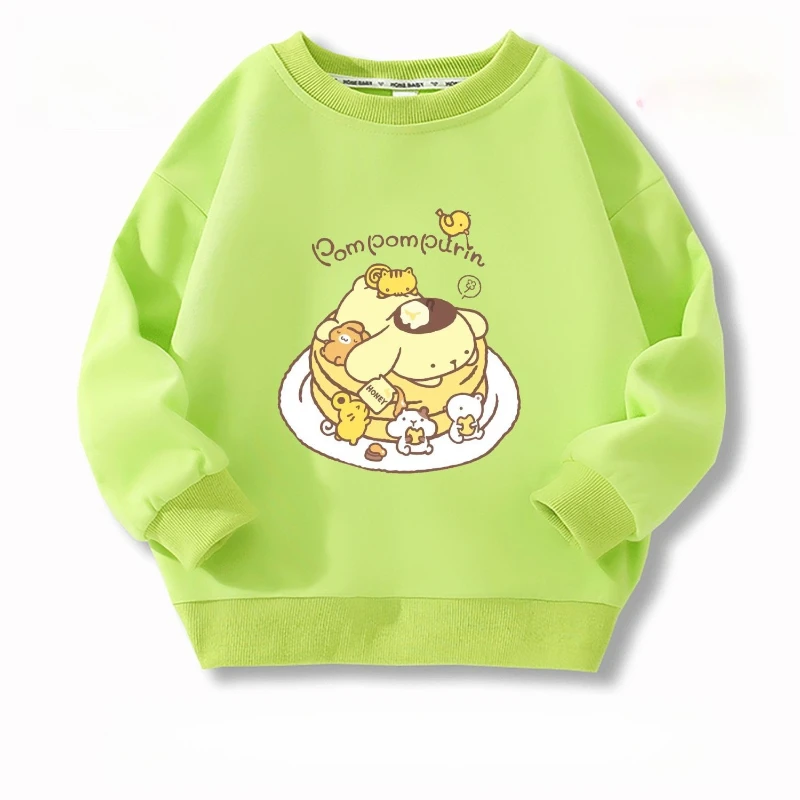 Baby Girls 100% Cotton Clothes Top Kid Pompompurin Printed Pullover Children  Autumn Fashion Long Sleeve T-shrits Boy Clothes