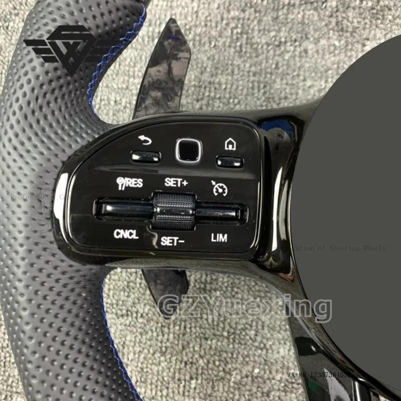 For Mercedes Benz 809 W176 W204 W212 W207 W208 W463 CLS63 E63 AMG Forge Carbon Fibre With LED Light Sports Steering Wheel
