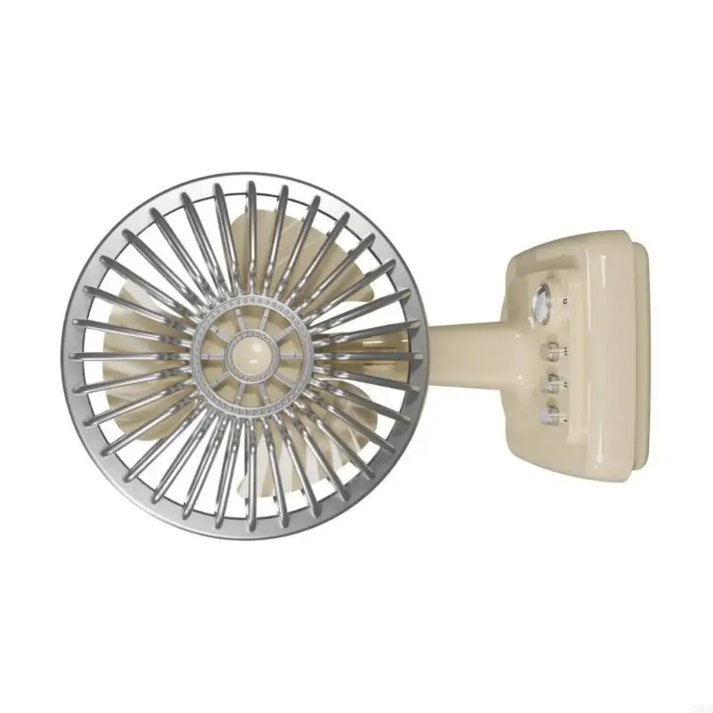 G6DD Retro Alloy Mini Desk Fan USB Rechargeable 3 Speeds Vintage for Office Desk