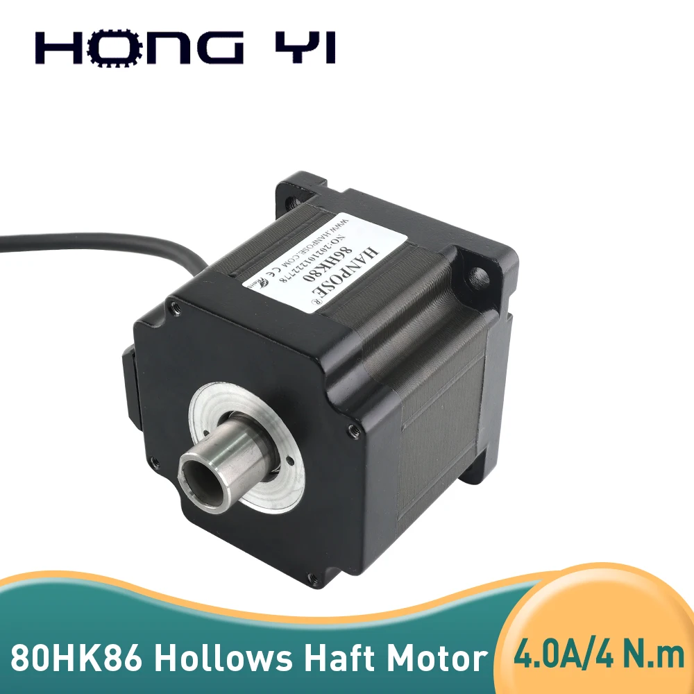 

1pcs Nema34 Stepper Motor 34 Hollow biaxial motor 4.0A 4 N.M 86HK80 double shaft motor 4-lead For 3D Printer Monitor Equipmen