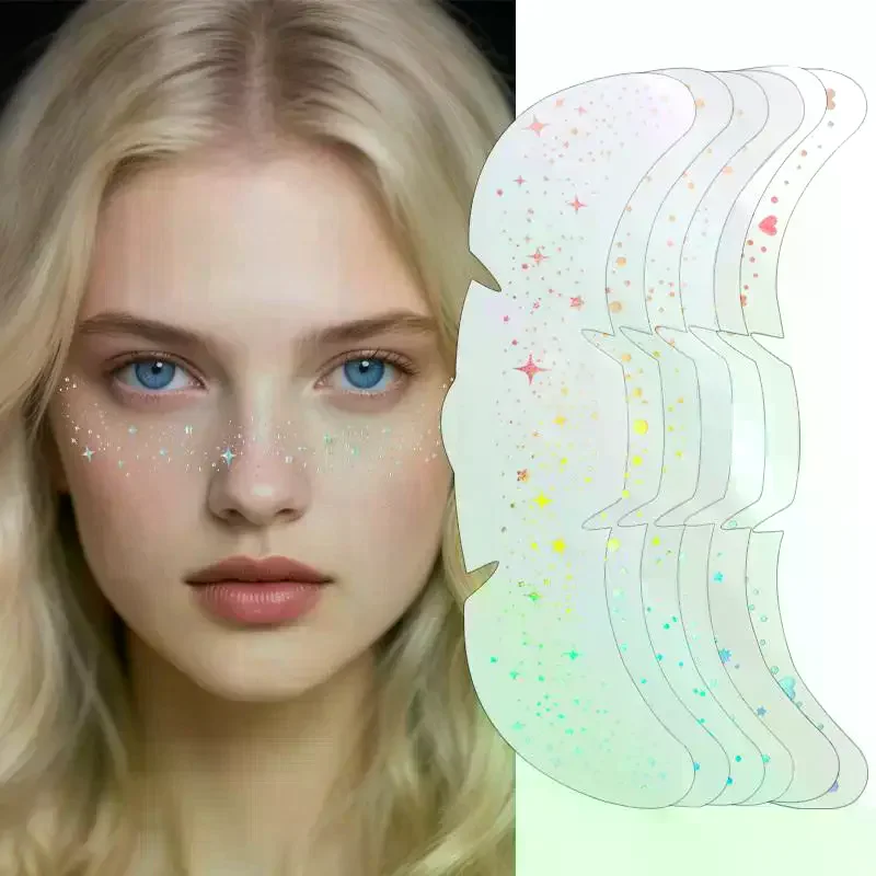 1 ورقة بريق النمش ملصقات ثلاثية الأبعاد القلب النمش الوشم بريق ملصقات للماء درجة الحرارة الوشم #5