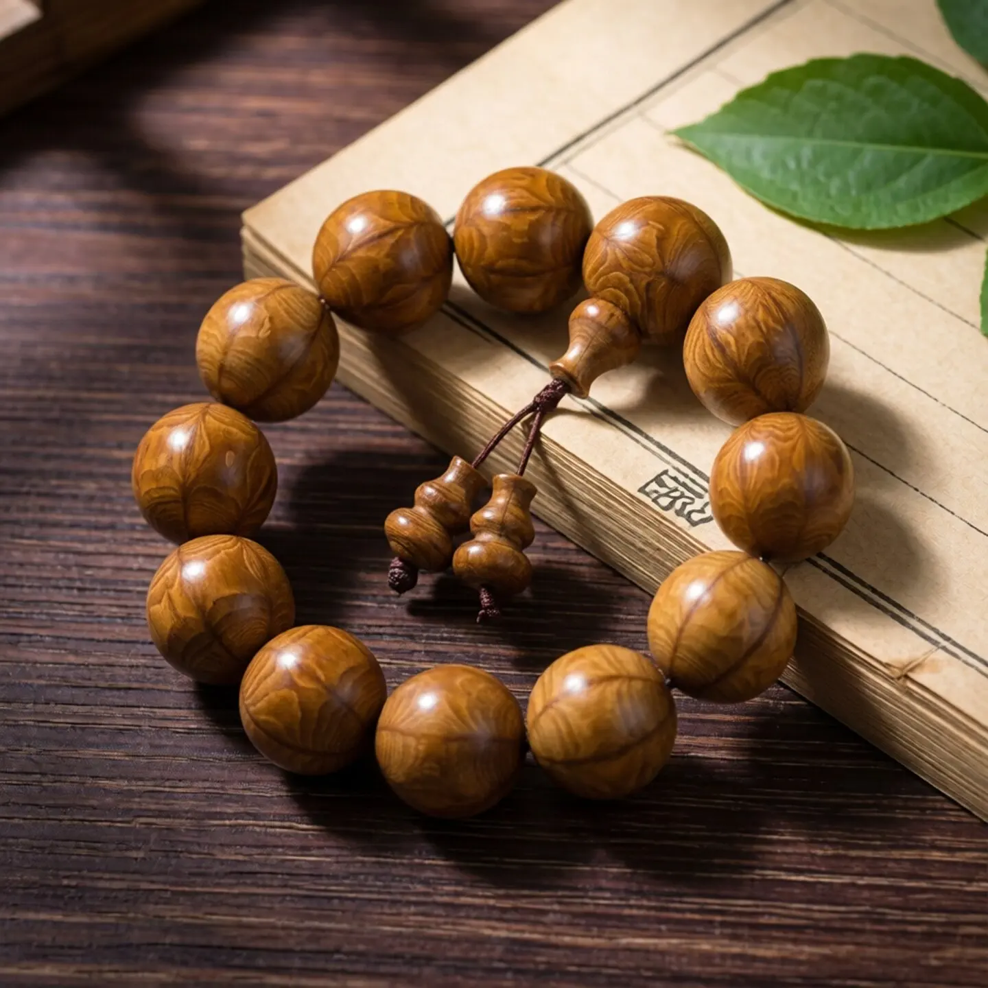 Natural Old Material Six Paths Wood Buddhist Beads Bracelet Ethnic Style Wrist Jewelry for Men Gifts