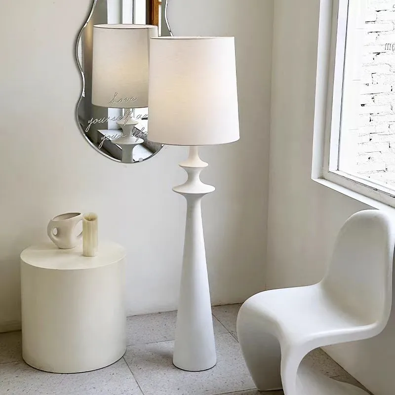 Imagem -04 - Wabi Sabi White Mushroom Standing Lamp Tecido Alto Floor Reading Light Designer Sofa Showroom Foyer Quarto