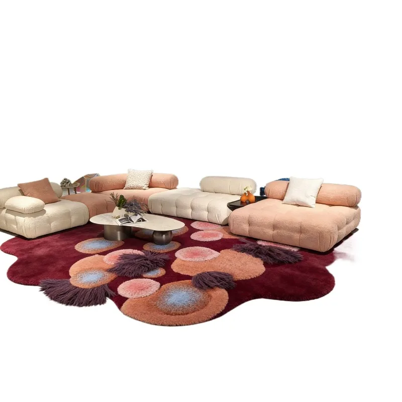 Sofa chameleon free combination module Italian light luxury leather high-end special-shaped arc