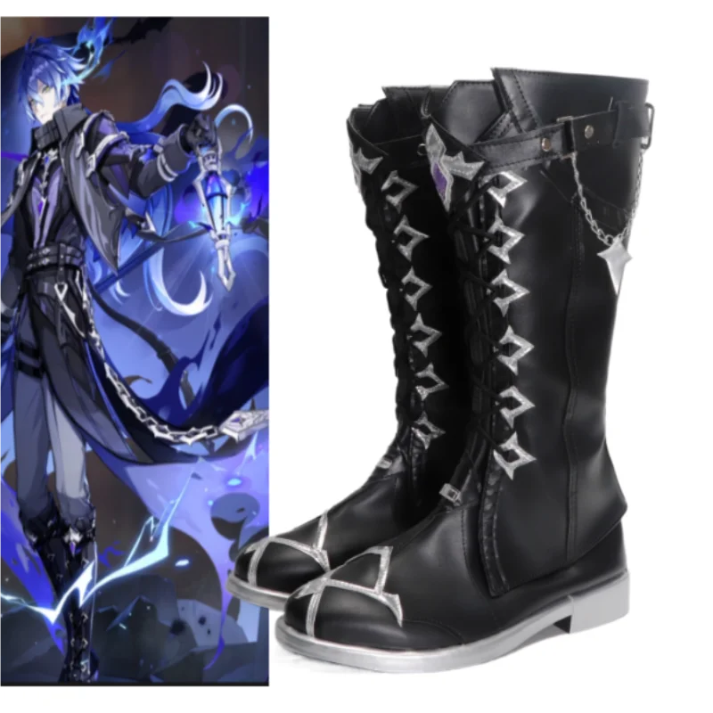 

Genshin Impact Kyryll Chudomirovich Flins Обувь для косплея Сапоги Хэллоуин Карнавальная вечеринка Реквизит Аксессуары для женщин и мужчин