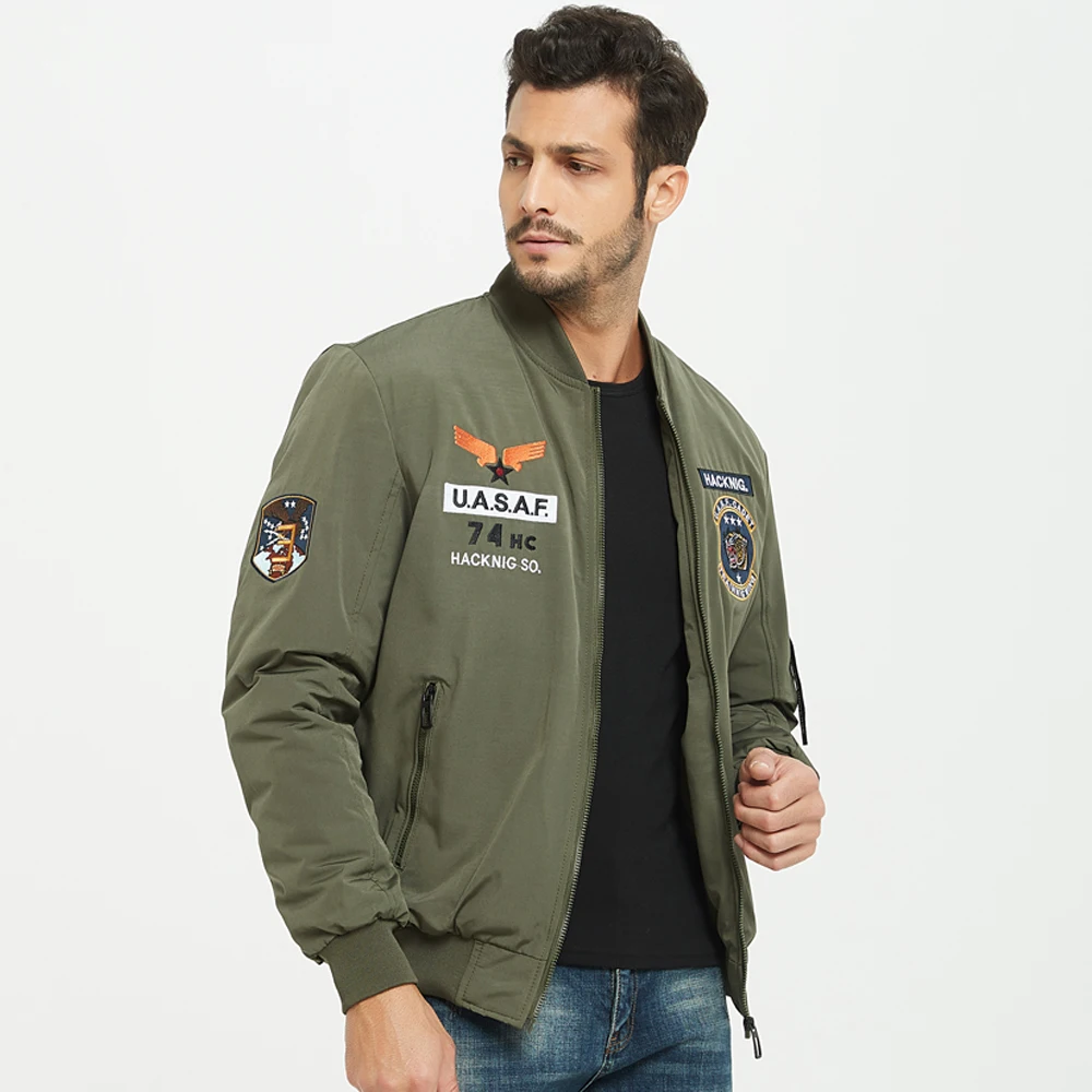 

Fan Jacket Men MA-1 American Overalls Pilot Jacket Men's Autumn and Winter Thickened Baseball Uniform Trendy Coat Men'sMilitary