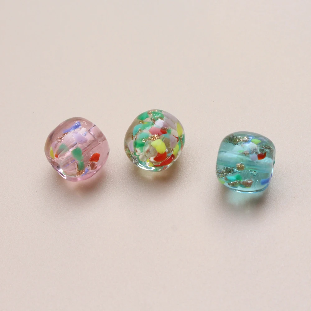 11×10mm Colorful Barrel Lampwork Bead Jewellery Making PinkGlass Beads Jewelry Bracelets Earring Necklace Diy Perles Bijoux Bulk