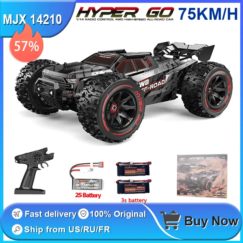 RC자동차 MJX 14209 14210 Remote Control Car 4WD Off-road Racing RC Truck HYPER GO 1/14 Brushless Drift Cars Outdoor Toys for Children