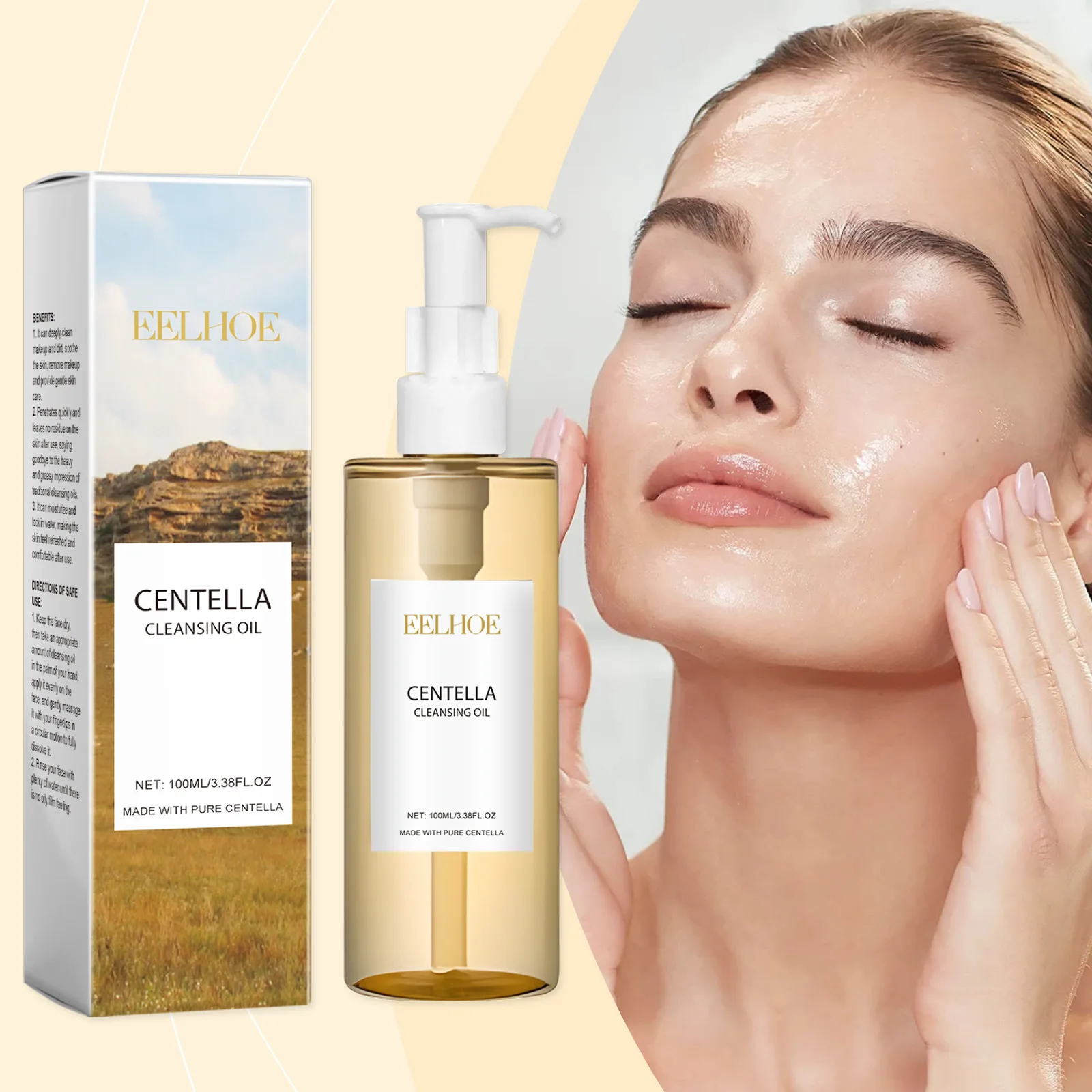 Centella Cleansing Oil 100ml–Lightweight Makeup Remover for Face & Eyes,Soothing Hydrating, Gentle for Sensitive Skin,Non-Greasy