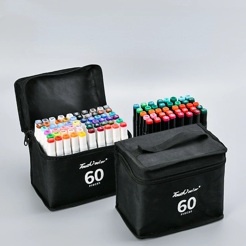 Imagem -04 - Multifuncional Marker Storage Bolsa Grande Capacidade Canvas Folding pu Pencil Case Caneta de Pintura Aquarela Cor Preta 30 Slots 60 Slots 80 Slots