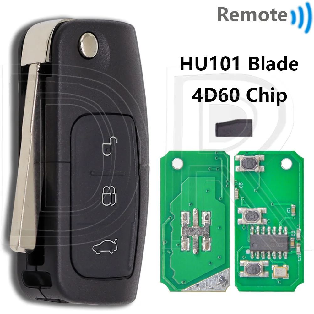 Great 315/433MHz 4D60/4D63+ Chip Flip Car Remote Smart Control Key For Ford Focus Fusion Transit Fiesta Mondeo Galaxy image 3