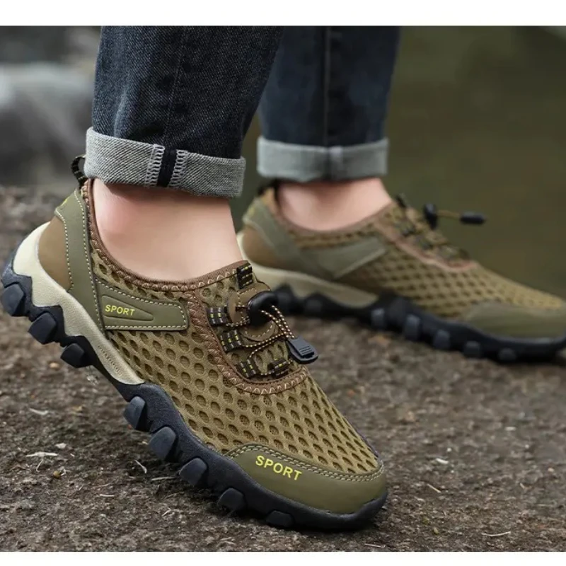 

Летняя дышащая мужская обувь. Доступны различные варианты цвета. Быстросохнущая и противоскользящая обувь для походов и растрескивания.