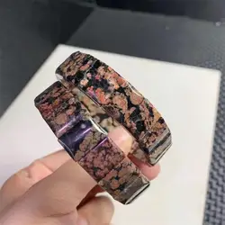 14MM Natural Plum Blossom Jade Bangle Men Women Colorful Charm Yoga Healing Bangles Fashion Handmade Gift 1PCS