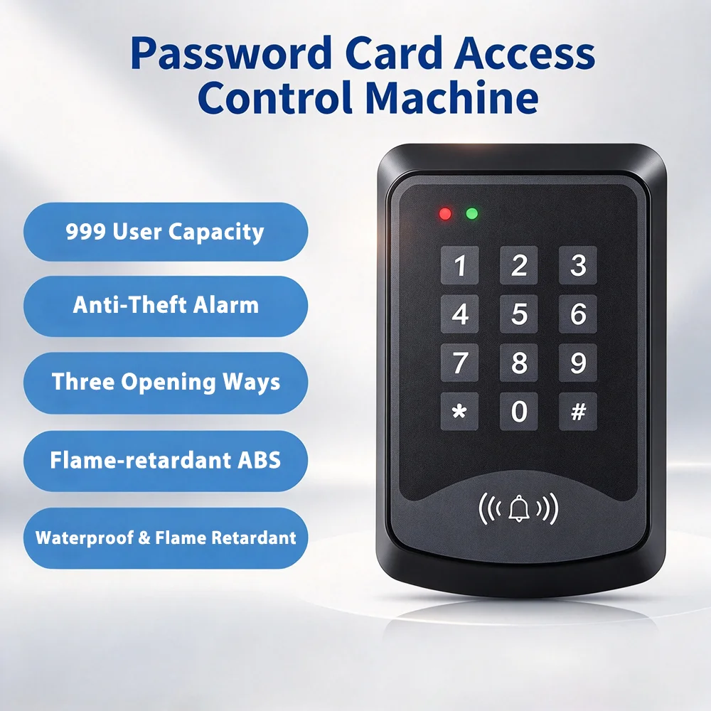 Digital Door Access Control System RFID Card Reader Keypad Standalone Password Door Opener Anti-Tamper Alarm for Home Office